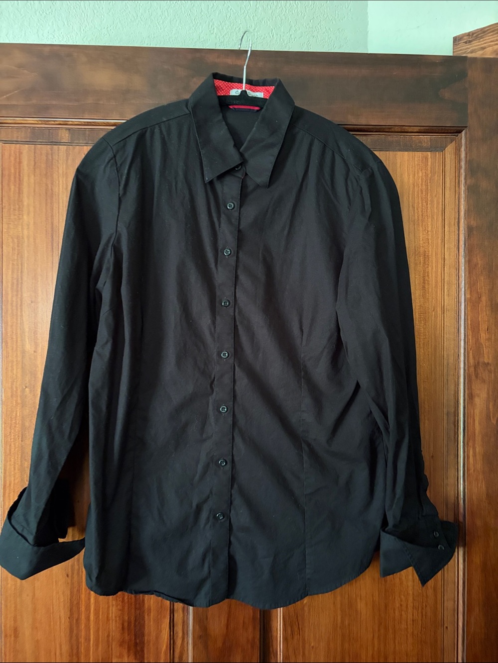 Women’s Black Button-Down Dress Shirt